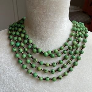 Anthropology Jade Colored Beaded Necklace
